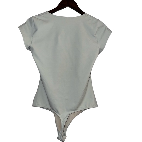 Free People Intimately Square Neck Short Sleeve Bodysuit Sage Green pistachio M - Picture 4 of 5